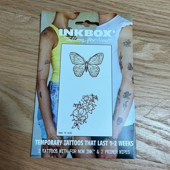 Inkbox Temporary Tattoo NEW Butterfly Flowers - Picture 1 of 2